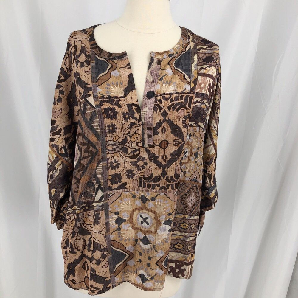 Chico’s V-neck Tie Sleeve Blouse Size US 3